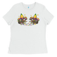 White skeleton hands mardi gras Ladies Tee - CowGirlArtShop