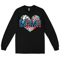 Black American Mama heart Long Sleeve Tee - FaDigitalArtStudio