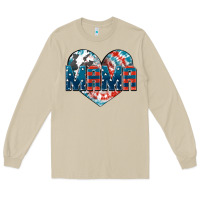 Mushroom American Mama heart Long Sleeve Tee - FaDigitalArtStudio