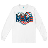 White American Mama heart Long Sleeve Tee - FaDigitalArtStudio