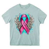 Arona cancer ribbon with angel wings Heavy Core Tee - NancyCooperArtShop
