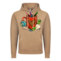 Vintage Coffee teacher crayons coffee mug Vintage Hoodie - FaDigitalArtStudio