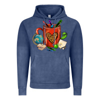 Vintage Denim teacher crayons coffee mug Vintage Hoodie - FaDigitalArtStudio
