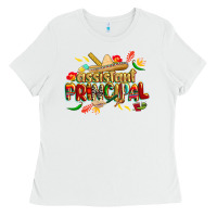 White cinco de mayo assistant principal Ladies Tee - CowGirlArtShop