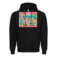 Black happy easter mousepad Zipper Hoodie - BarkalooDesign
