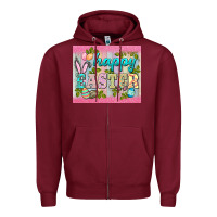 Burgundy happy easter mousepad Zipper Hoodie - BarkalooDesign