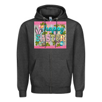 Charcoal Heather happy easter mousepad Zipper Hoodie - BarkalooDesign