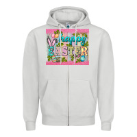 Dove Grey happy easter mousepad Zipper Hoodie - BarkalooDesign