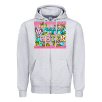 Heather Grey happy easter mousepad Zipper Hoodie - BarkalooDesign