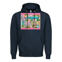 Navy happy easter mousepad Zipper Hoodie - BarkalooDesign