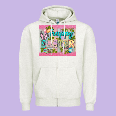Happy Easter Mousepad Zipper Hoodie Designed By Barkaloodesign