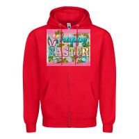 Red happy easter mousepad Zipper Hoodie - BarkalooDesign
