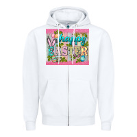 White happy easter mousepad Zipper Hoodie - BarkalooDesign