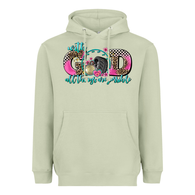 With God All Things Are Possible Race Heavyweight Hoodie by AdoDesignShop | Teevron