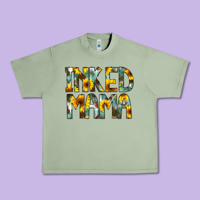 Inked Mama Flowers Urban Heavy Tee Designed By Cowcowdesign