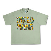 Oil Green Inked Mama Flowers Urban Heavy Tee - CowCowDesign