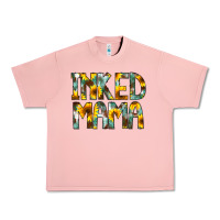 Salmon Inked Mama Flowers Urban Heavy Tee - CowCowDesign