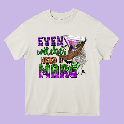 Even Witches Need A Marg Heavy Core Tee Designed By Texasbilliewilder