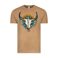 Vintage Camel sunflower gemstone bull skull Vintage Tee - OliviaCreatesArt