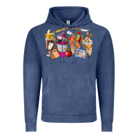 Vintage Denim Lunch Lady Coffee Cups Vintage Hoodie - FaDigitalArtStudio