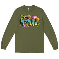 Army Green Blessed memaw Mother's Day Long Sleeve Tee - FaDigitalArtStudio
