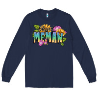 Navy Blessed memaw Mother's Day Long Sleeve Tee - FaDigitalArtStudio