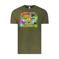 Vintage Olive Loaded Tea Junkie Vintage Tee - Jasminsmagicworld