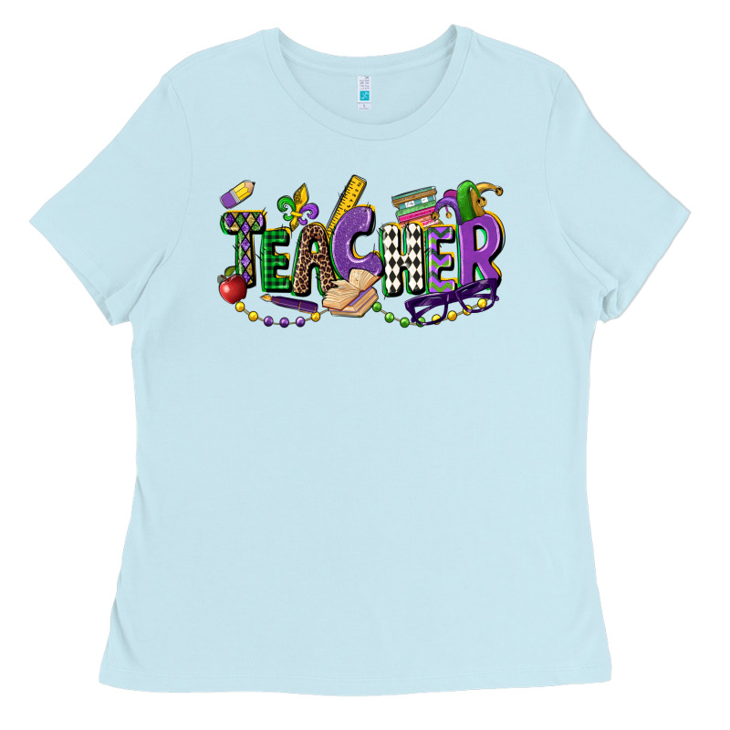 Teacher Mardi Gras Ladies Tee by CowGirlArtShop | Teevron