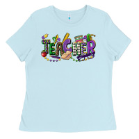 Baby Blue teacher mardi gras Ladies Tee - CowGirlArtShop