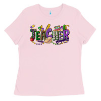 Bubblegum Pink teacher mardi gras Ladies Tee - CowGirlArtShop