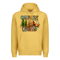 Antique Gold Campfire Legend Premium Hoodie - CowhideDigitalArt