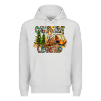 Dove Grey Campfire Legend Premium Hoodie - CowhideDigitalArt
