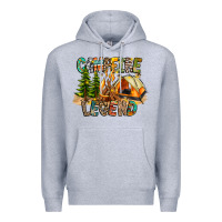 Heather Grey Campfire Legend Premium Hoodie - CowhideDigitalArt