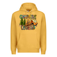 Mustard Campfire Legend Premium Hoodie - CowhideDigitalArt