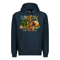 Navy Campfire Legend Premium Hoodie - CowhideDigitalArt