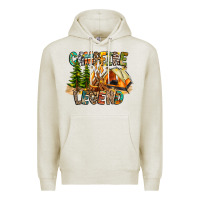 Oatmeal Heather Campfire Legend Premium Hoodie - CowhideDigitalArt