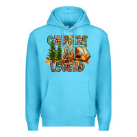 Ocean Blue Campfire Legend Premium Hoodie - CowhideDigitalArt
