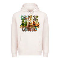 Pale Pink Campfire Legend Premium Hoodie - CowhideDigitalArt