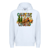 White Campfire Legend Premium Hoodie - CowhideDigitalArt