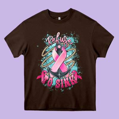 Refuse To Sink Cancer Anchor Heavy Core Tee Designed By Nancycooperartshop