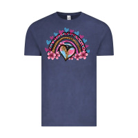 Vintage Denim valentine's day rainbow heart olivia Vintage Tee - OliviaCreatesArt