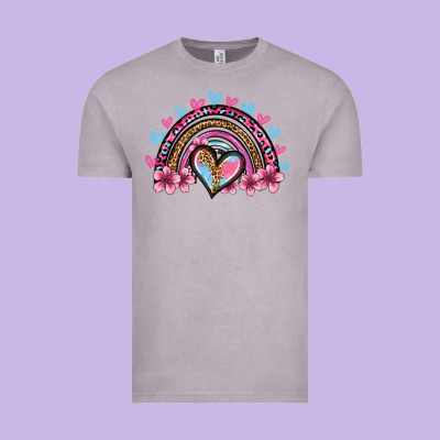 Valentine's Day Rainbow Heart Olivia Vintage Tee Designed By Oliviacreatesart