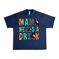 Navy Mama Needs a Drink Urban Heavy Tee - CowCowDesign