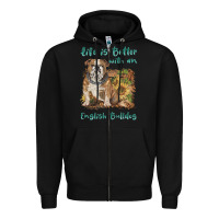 Black life is better with a english bulldog Zipper Hoodie - BarkalooDesign