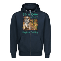 Navy life is better with a english bulldog Zipper Hoodie - BarkalooDesign