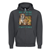 Smoke life is better with a english bulldog Zipper Hoodie - BarkalooDesign
