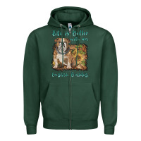 Sports Green life is better with a english bulldog Zipper Hoodie - BarkalooDesign