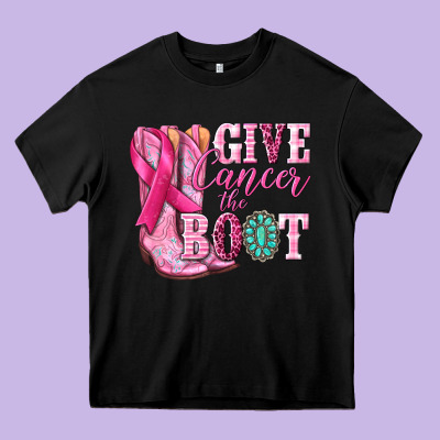 Give Cancer The Boot Heavy Core Tee Designed By Nancycooperartshop