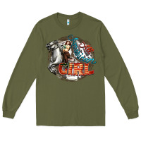Army Green All American Girl Long Sleeve Tee - FaDigitalArtStudio