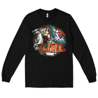 Black All American Girl Long Sleeve Tee - FaDigitalArtStudio